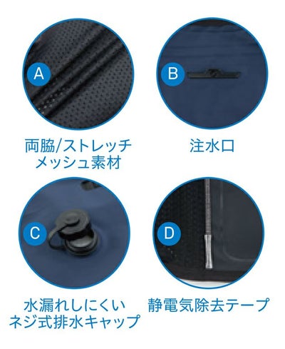 5L ビッグボーン 保冷ベスト 作業着 アクアウォーターベスト（スリークォーターズ） AT501