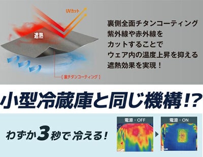 ビッグボーン 冷却ペルチェ 作業着 冷蔵服４半袖ジャケット・モバイルバッテリーセット TH604SET