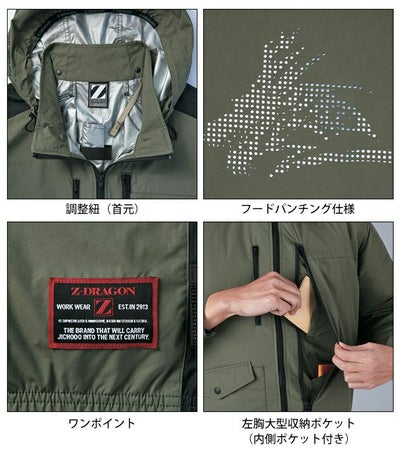 4L 自重堂 空調服 作業着 Z-DRAGON 空調服（R) ベスト 74320