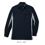 SS～EL 自重堂 春夏作業服 作業着 エコ製品制電ストレッチ長袖シャツ 15004