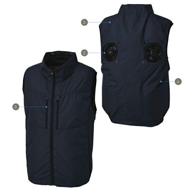 サンエス 空調作業服 作業着 チタン加工ベスト KF92512