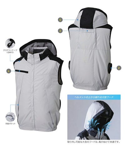 サンエス 空調作業服 作業着 チタン加工ベスト KF92502