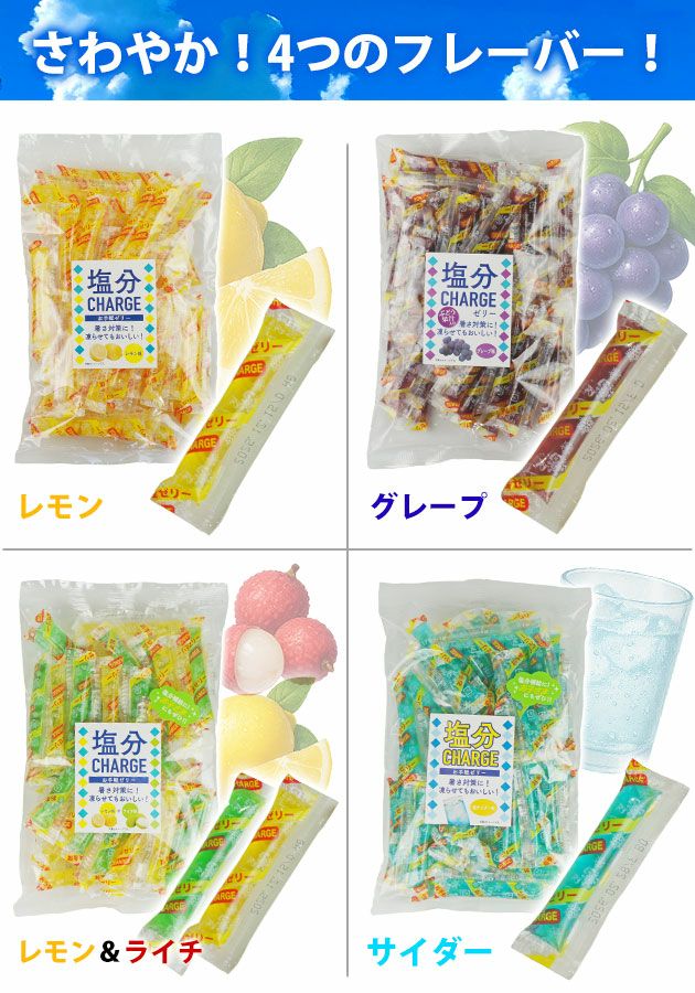 坂製菓 塩分チャージゼリー 4袋セット 塩ゼリー 夏対策商品 熱中症対策