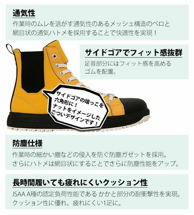 コンバース CONVERSE 安全靴 オールスターPS サイドゴアHI 2025年限定モデル 33701960・33701961・33701962