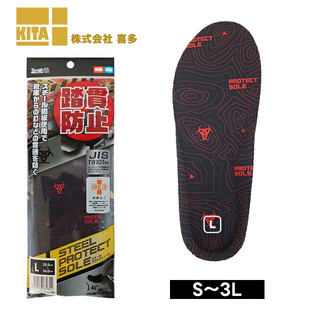喜多 インソール スチールプロテクトソール 6980