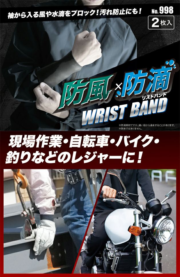 富士手袋工業 通年作業服 作業着 クロロプレンリストバンド 998