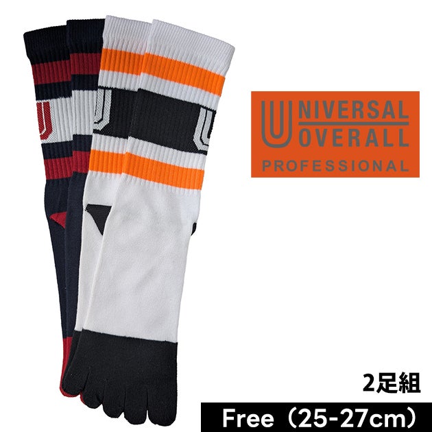 UNIVERSAL OVERALL ユニバーサルオーバーオール 靴下 クルー5本指ソックス　3足組 UN-601