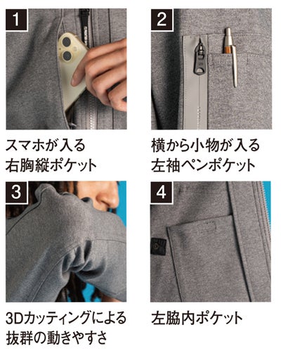アイズフロンティア 5340J 秋冬作業服 作業着 ヘビージャージーワークジャケット
