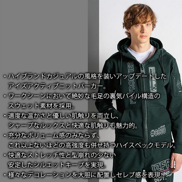 アイズフロンティア 8933S 秋冬作業服 作業着 P.D.ストレッチスウェットジョガーパンツ(限定モデル)