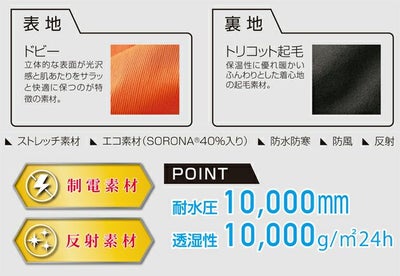 クロダルマ 54390 防寒作業服 防寒着 防水防寒ジャケット S～5L