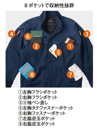 コーコス CO-COS MB25100 秋冬作業服 作業着 エコ・裏綿ストレッチ ブルゾン 3L