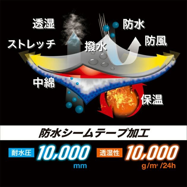 コーコス CO-COS DR-6800 防寒作業服 防寒着 ストレッチ透湿防水 防寒ジャケット 3XL