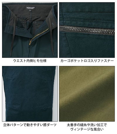 サンエス RE22525 秋冬作業服 作業着 カーゴパンツ
