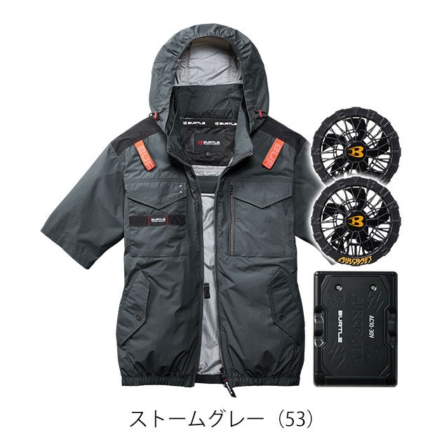 バートル BURTLE AC1156・AC10・AC10-2 空調作業服 作業着 エアークラフト ACタクティカル半袖ブルゾン(ユニセックス)・ファンバッテリー3点セット(2026年モデル新作)