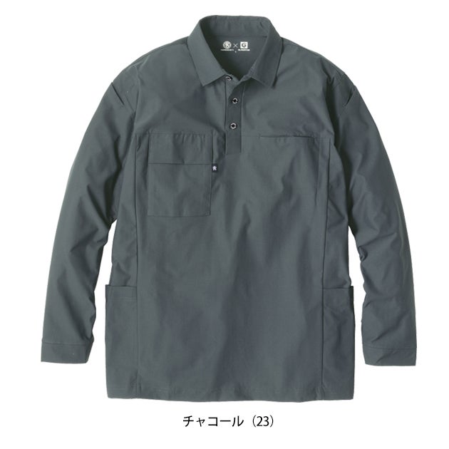 コーコス CO-COS AG-3188 春夏作業服 作業着 ファントムドッツ 冷感DRYサイドポケット 長袖ポロシャツ 4L～6L