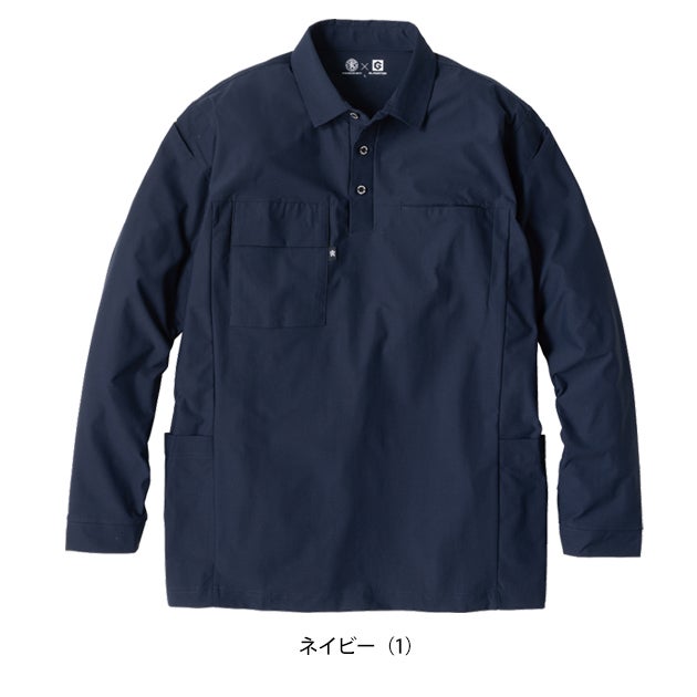 コーコス CO-COS AG-3188 春夏作業服 作業着 ファントムドッツ 冷感DRYサイドポケット 長袖ポロシャツ 4L～6L