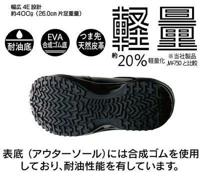 おたふく JW-757 安全靴 軽量ダイヤルワークシューズ