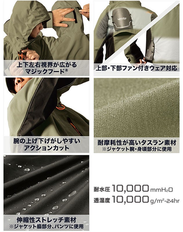 マック AS-937S レインウェア エアレインスーツプロテクターセット M～EL