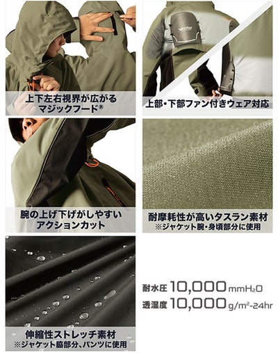 マック AS-937S レインウェア エアレインスーツプロテクターセット 4L