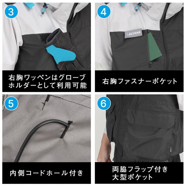 カジメイク 8911 空調作業服 作業着 KELTRAS ヴァンフォール空調風神服ベスト